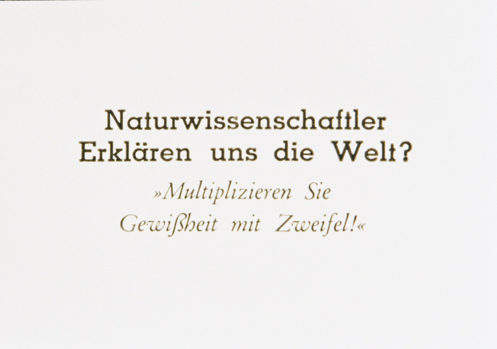 Karte Naturwissenschaftler und Gewissheit