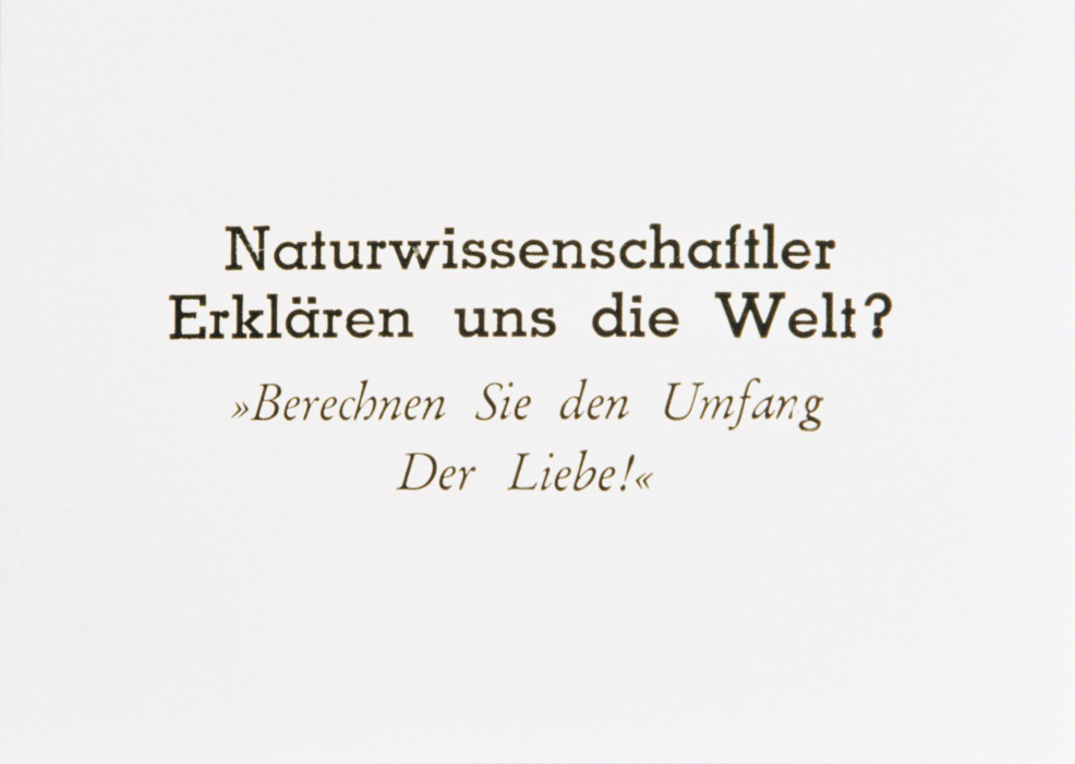 Karte Naturwissenschaftler und Liebe